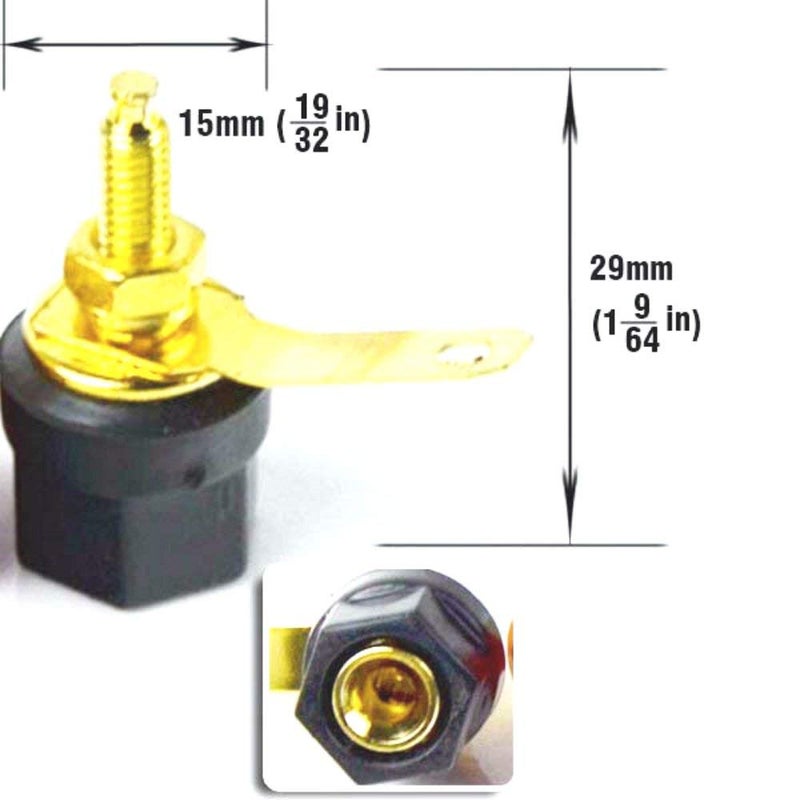 CESS Amplifier Terminal Connector Binding Post Banana Plug Jack Socket Panel/Chassis Mount - Length 1.1" / 29mm (4 Pack) - Image 4